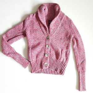AEO Bicolor Chunky Knit Angora Cardigan Sweater